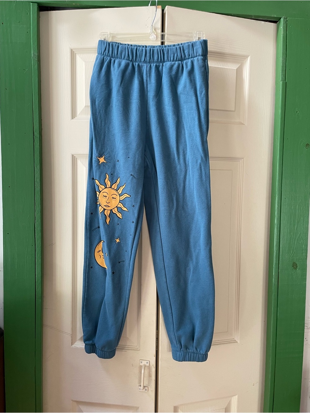 Blue Sweatpants with Sun & Moon Graphic